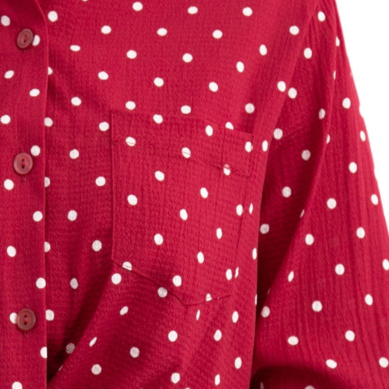 Chemisier à manches courtes pour femmes avec motif à pois Chic und Stil