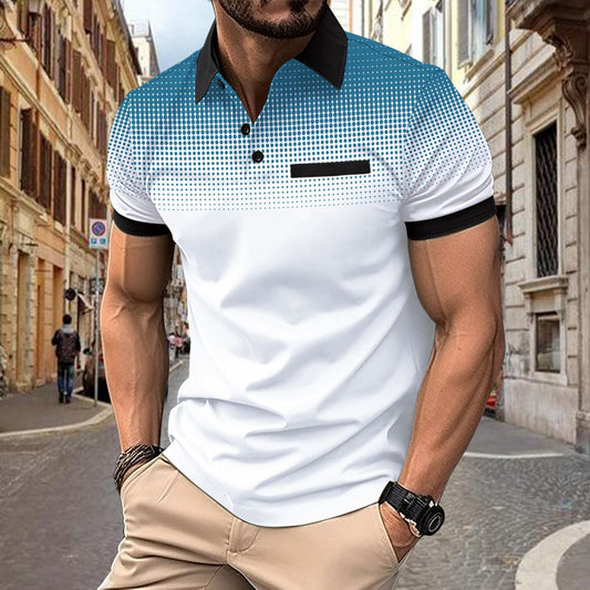 Polo-shirt pour hommes à manches courtes avec motif dégradé Chic und Stil