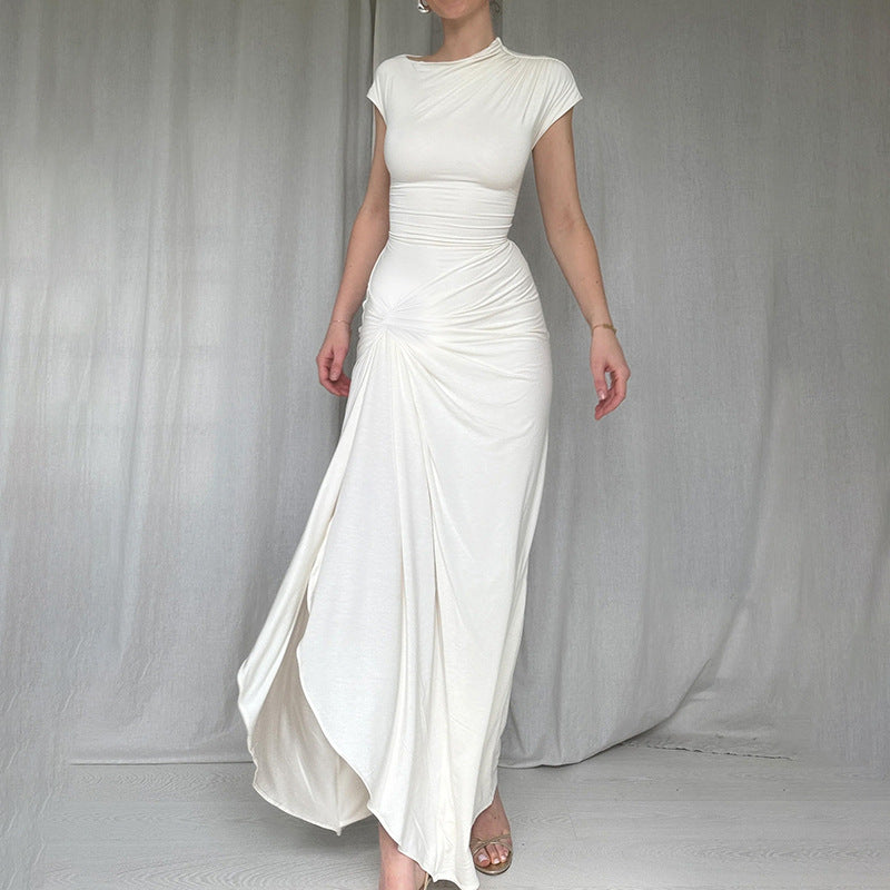 Dames Élégante Robe Maxi Volants Chic und Stil