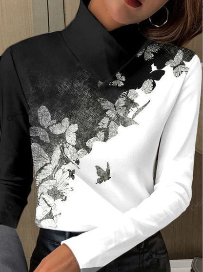 Blouse femme avec col montant élégant et imprimé floral Chic und Stil