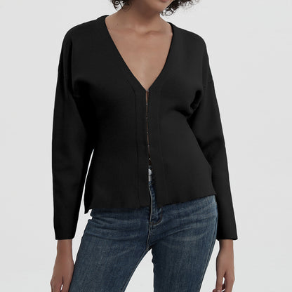 Dames élégante gilet à col en V et fermeture à boutons Chic und Stil