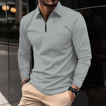 Chemise à manches longues pour homme avec fermeture éclair moderne et design structuré Chic und Stil