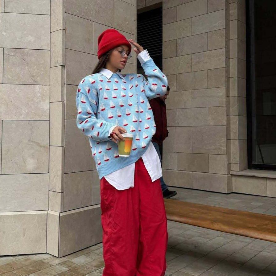 Pull décontracté pour femmes avec design maritime Chic und Stil