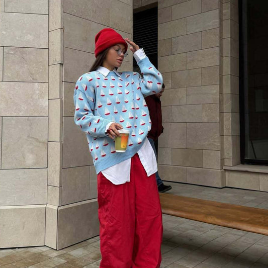 Pull décontracté pour femmes avec design maritime Chic und Stil
