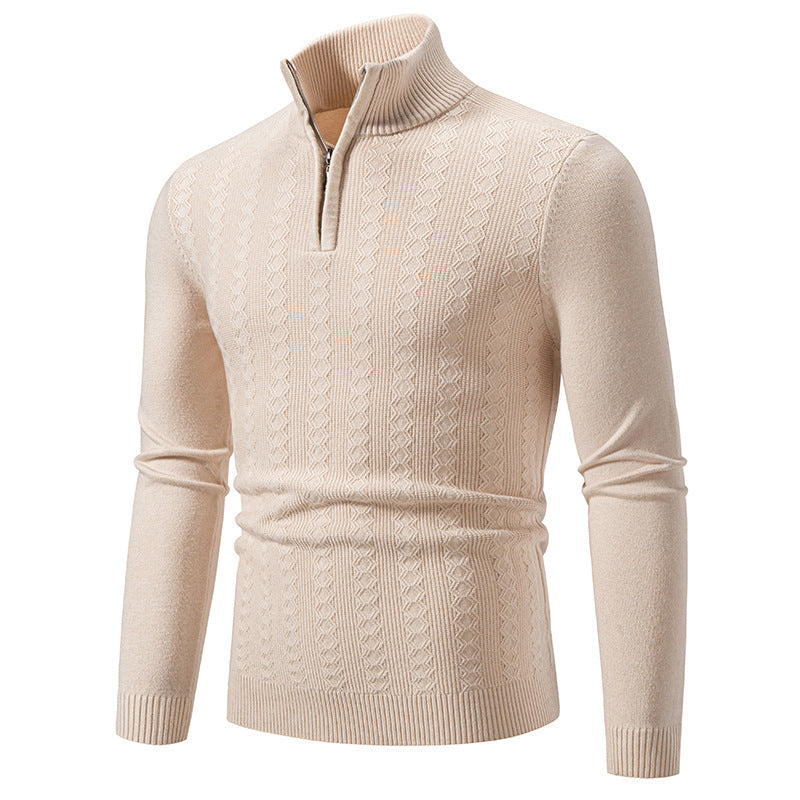 Pull en tricot élégant pour homme avec fermeture éclair haute Chic und Stil