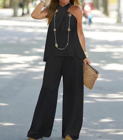 Women Elegant and airy set with wide pants Chic and Style