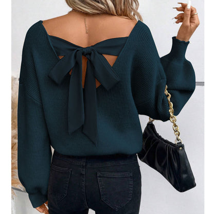 Pull femme avec un design d'encolure à nœud élégant Chic und Stil