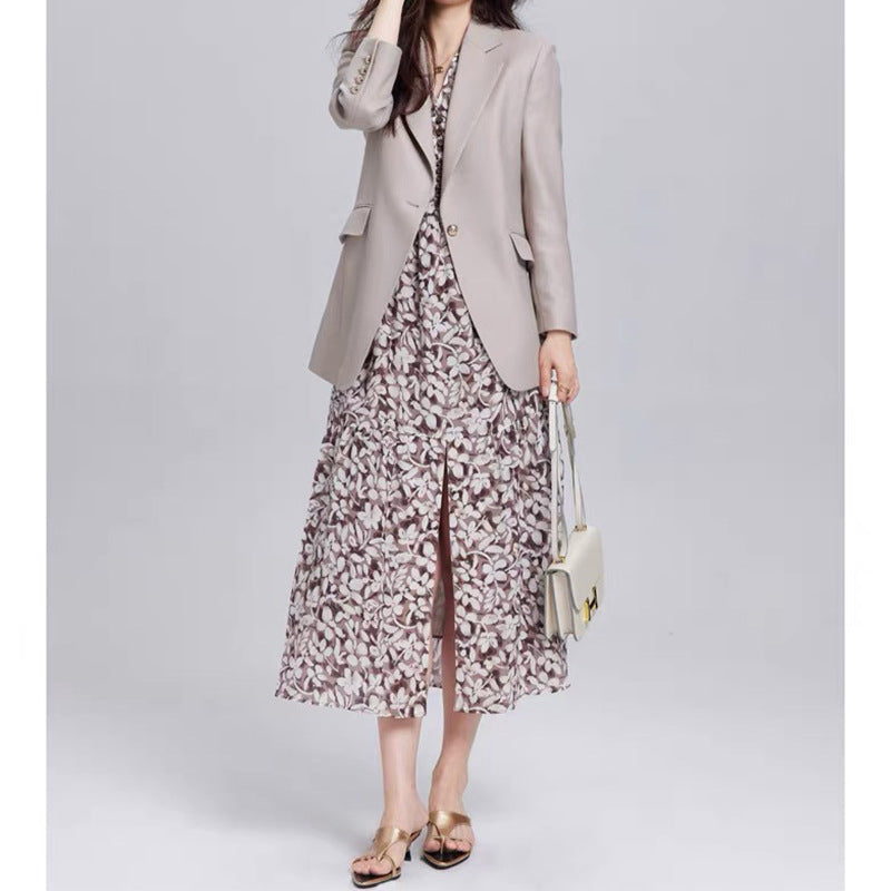 Blazer ajusté à simple boutonnage pour femmes Chic und Stil