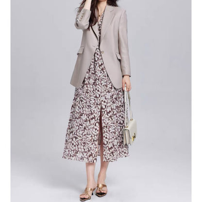 Blazer ajusté à simple boutonnage pour femmes Chic und Stil