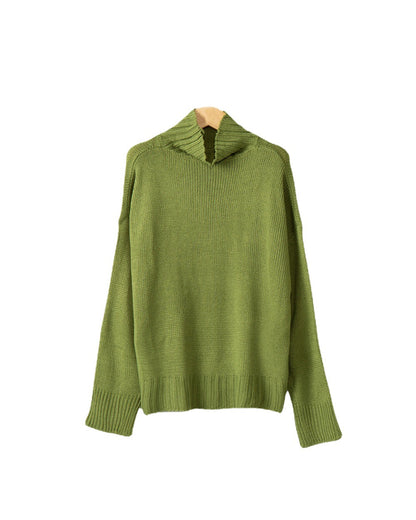 Femme pull en knit à col montant avec design structuré Chic und Stil