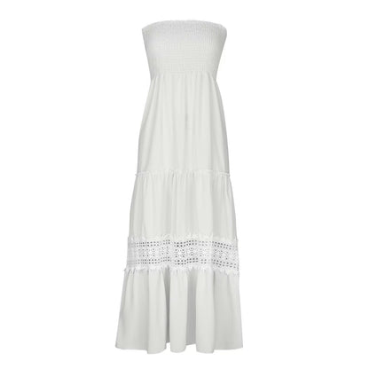 Robe maxi bohème sans bretelles Chic und Stil