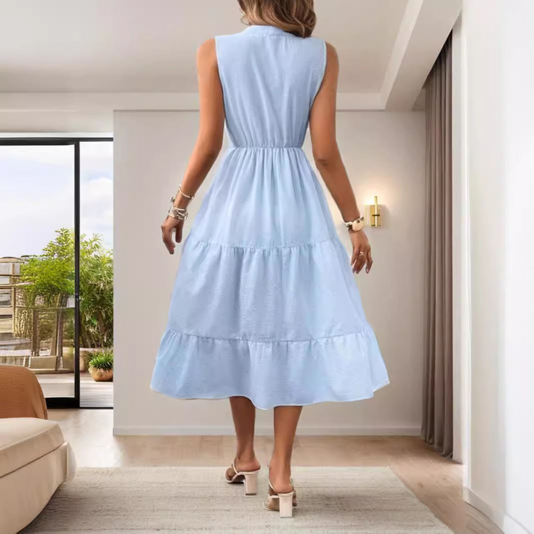 Robe midi à boutons pour femmes Chic und Stil
