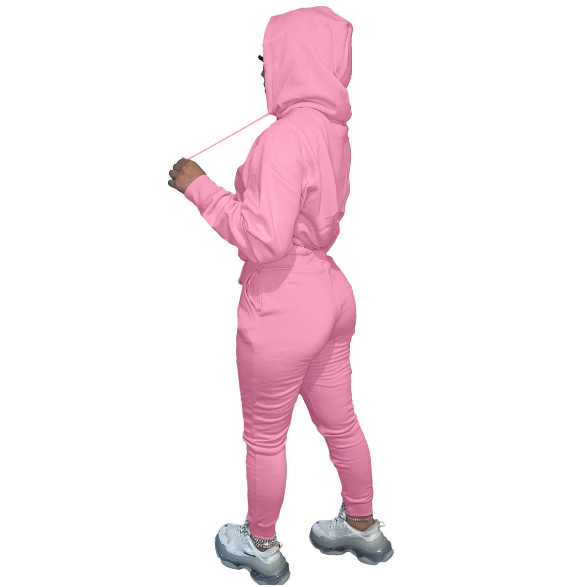 Dames Ensemble de jogging sportif avec capuche et taille élastique Chic und Stil
