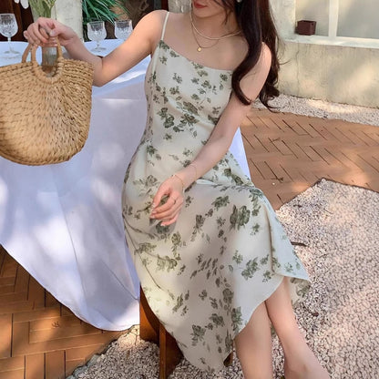 Robe midi A-ligne à fleurs pour femmes Chic und Stil