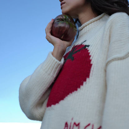 Pull en tricot pour femmes avec un design de type tomate Chic und Stil