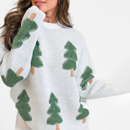 Pull en tricot pour femmes avec un design d'arbre élaboré Chic und Stil