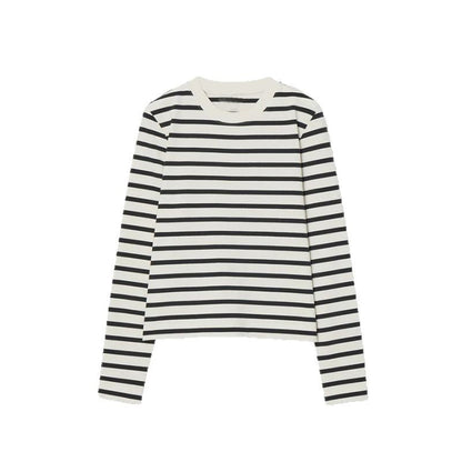 Haut à manches longues rayé classique pour femmes Chic und Stil