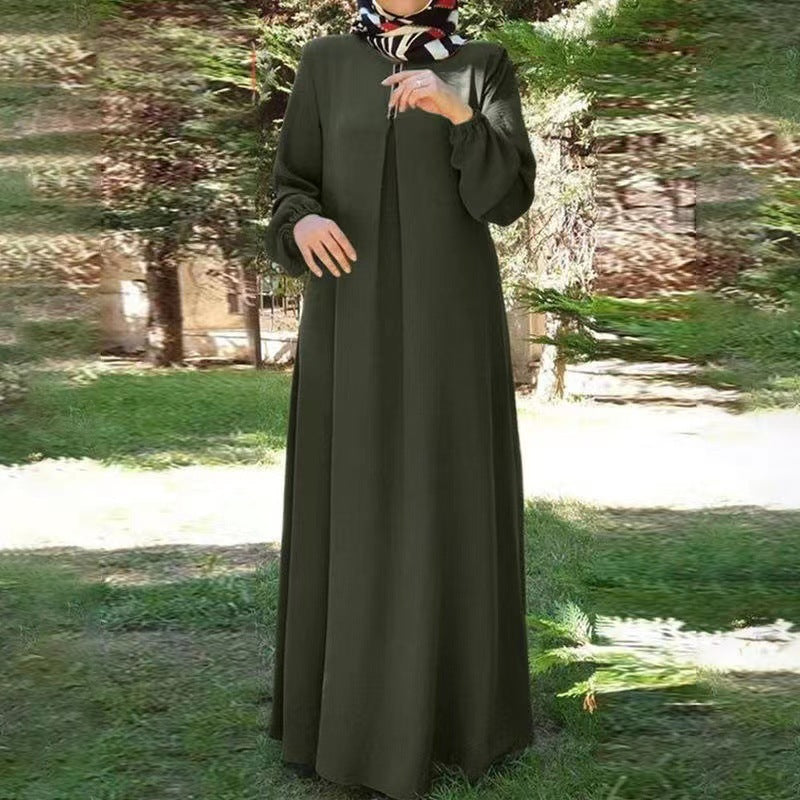Robe maxi pour femmes avec col montant élégant et manches raglan Chic und Stil