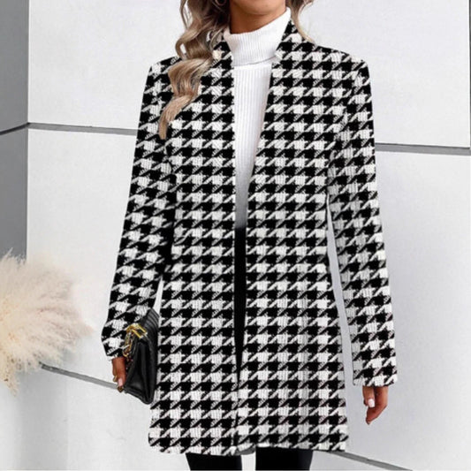 Manteau à carreaux élégant pour femmes Chic und Stil