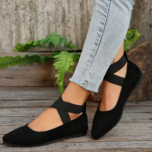 Ballerines plates en velours pour femmes Chic und Stil