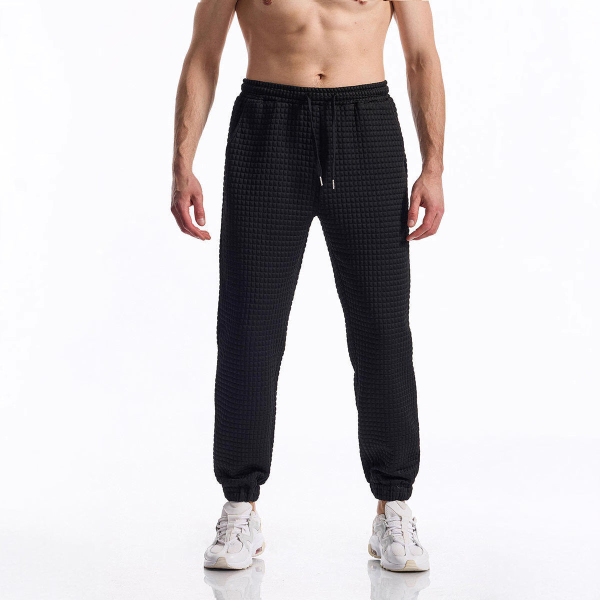 Casual pants for men with textured surface and elastic waistband Chic und Stil