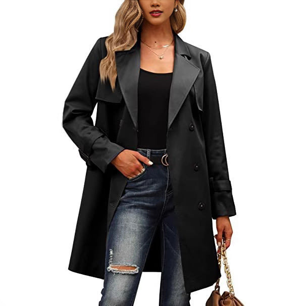 Dames élégant trench-coat avec double rangée de boutons et col chic Chic und Stil