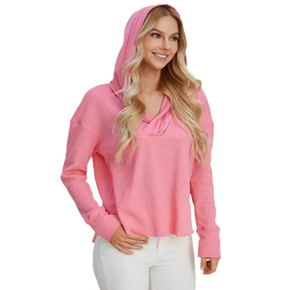 Dames de loisirs Sweat à capuche avec décolleté raffiné Chic und Stil