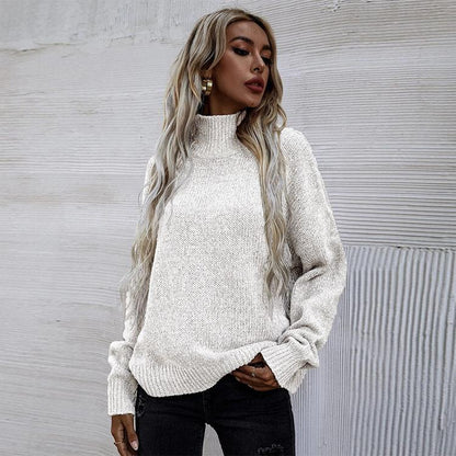 Pull femme avec col haut et coupe décontractée surdimensionnée Chic und Stil