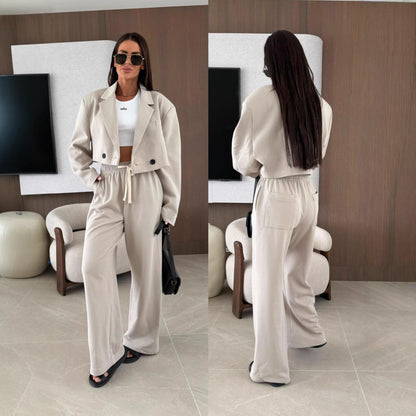 Women's oversized sporty blazer and comfortable jogger pants Chic and Style
