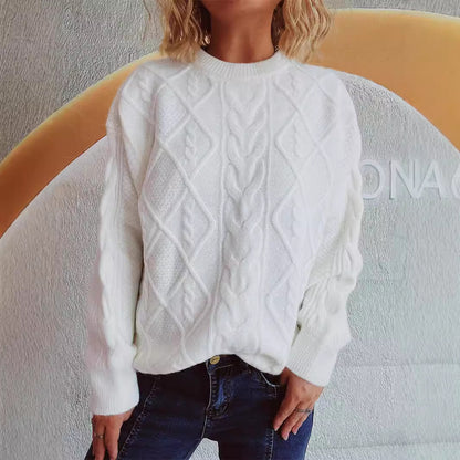 Pull en gros tricot pour femmes avec un élégant design en torsades et une coupe décontractée Chic und Stil