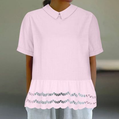 Blouse à ourlet en dentelle élégante Chic und Stil pour femmes