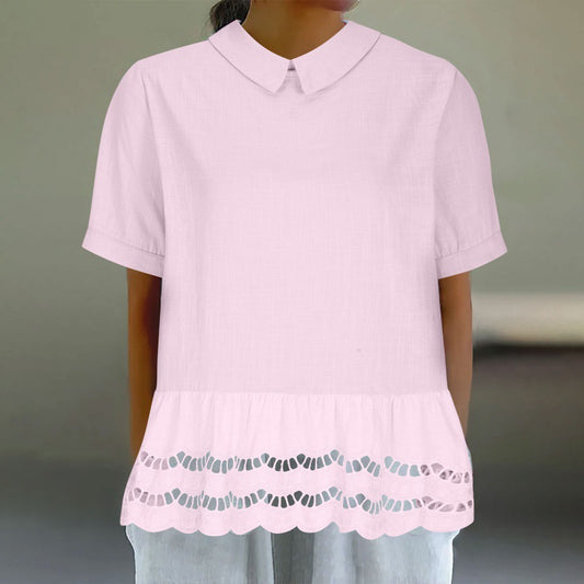 Blouse à ourlet en dentelle élégante Chic und Stil pour femmes