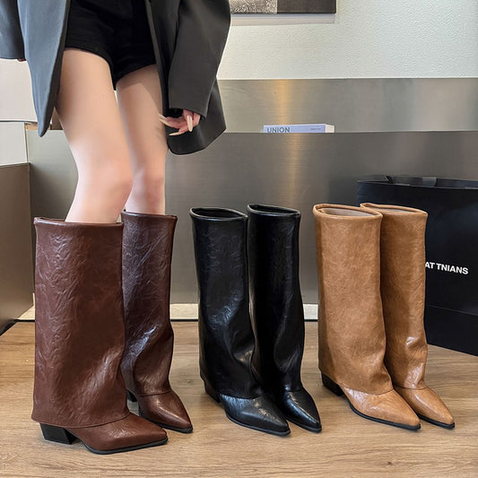 Bottes à talon bloc élégantes pour femmes avec tige flexible Chic und Stil