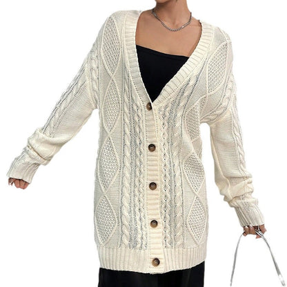 Dames Gros Tricot Cardigan Chic und Stil