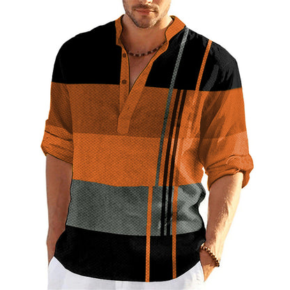 Chemise popover rayée décontractée pour hommes Chic und Stil