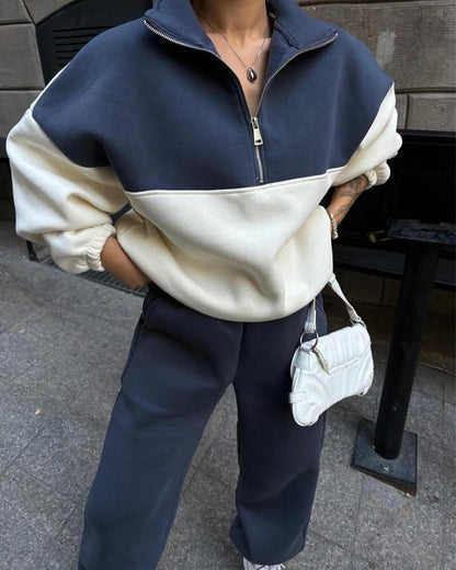 Ladies Casual Fit Sweatshirt and Comfortable Chic Sport Pants Set