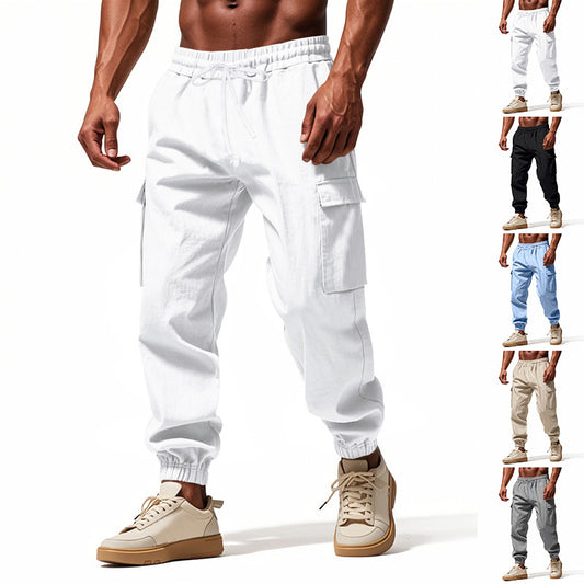 Men's cargo pants with elastic waist and practical side pockets Chic und Stil 1760050836