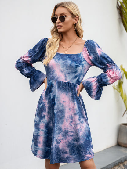 Robe décontractée pour femmes avec des manches bouffantes et un dégradé de couleurs tendance Chic und Stil