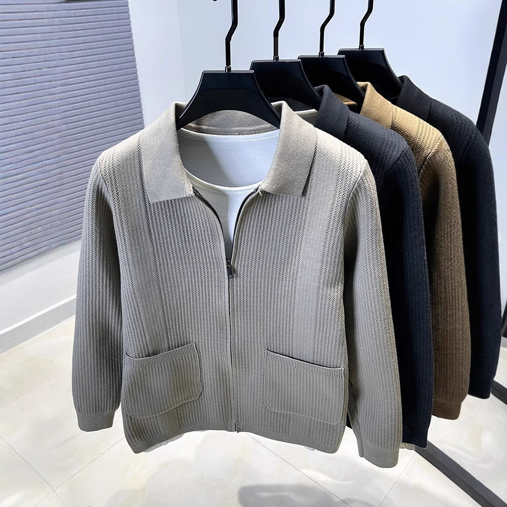Pull femme avec fermeture éclair texturée et col classique Chic und Stil