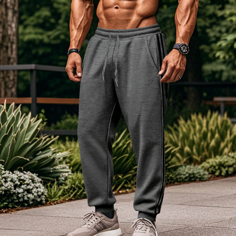 Casual sports pants for men with elastic waist and side zip pockets Chic and Style