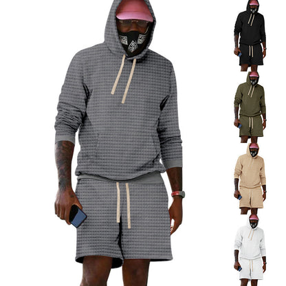 Casual men's set with structured hoodie and shorts Chic and Style