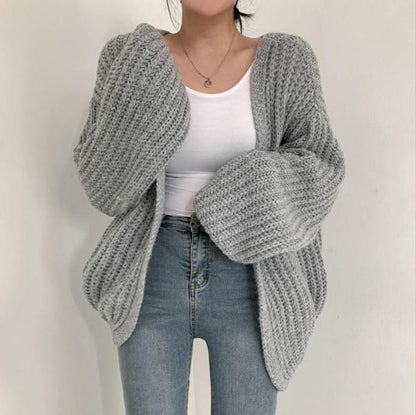 Cardigan oversize en tricot épais pour femmes avec décolleté en V profond Chic und Stil
