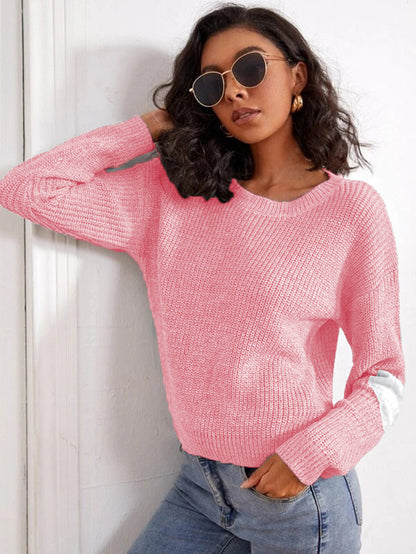 Pull en gros tricot pour femmes avec détail de manche à la mode Chic und Stil