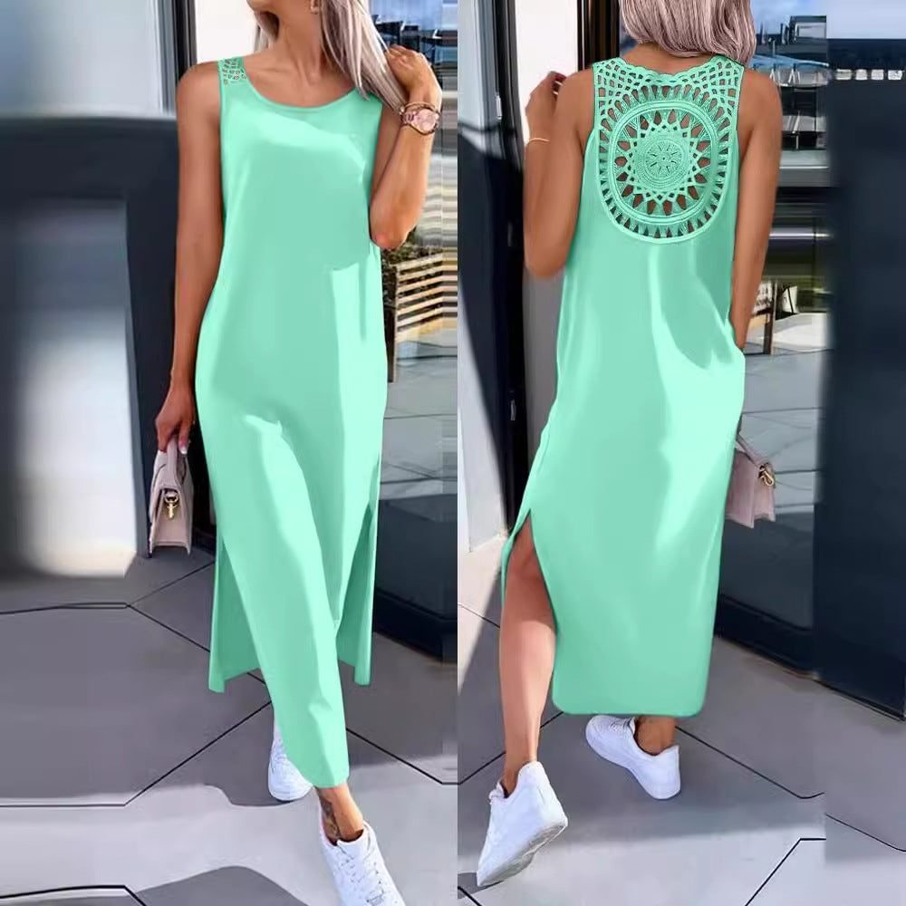 Robe maxi élégante à dos en dentelle Chic und Stil