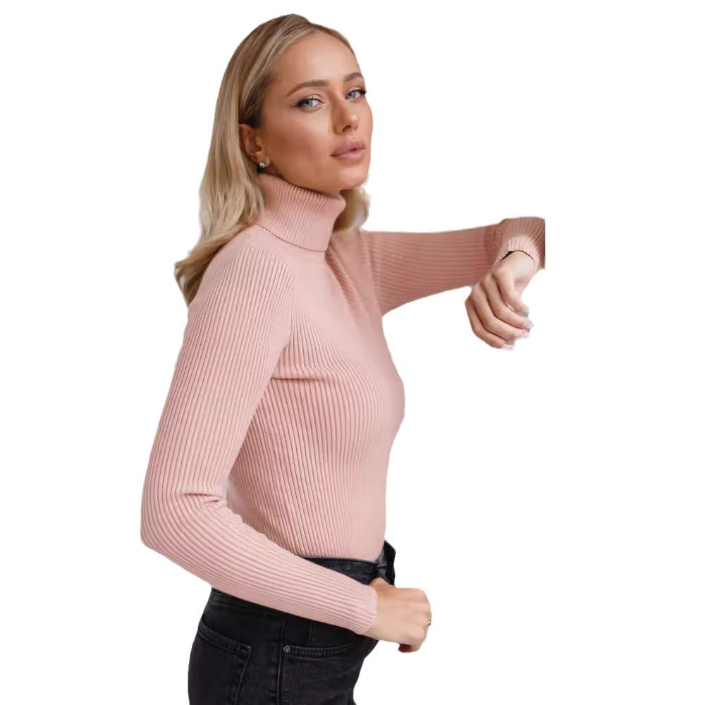 Pull-over à col roulé pour dames avec un design côtelé et une coupe décontractée Chic und Stil