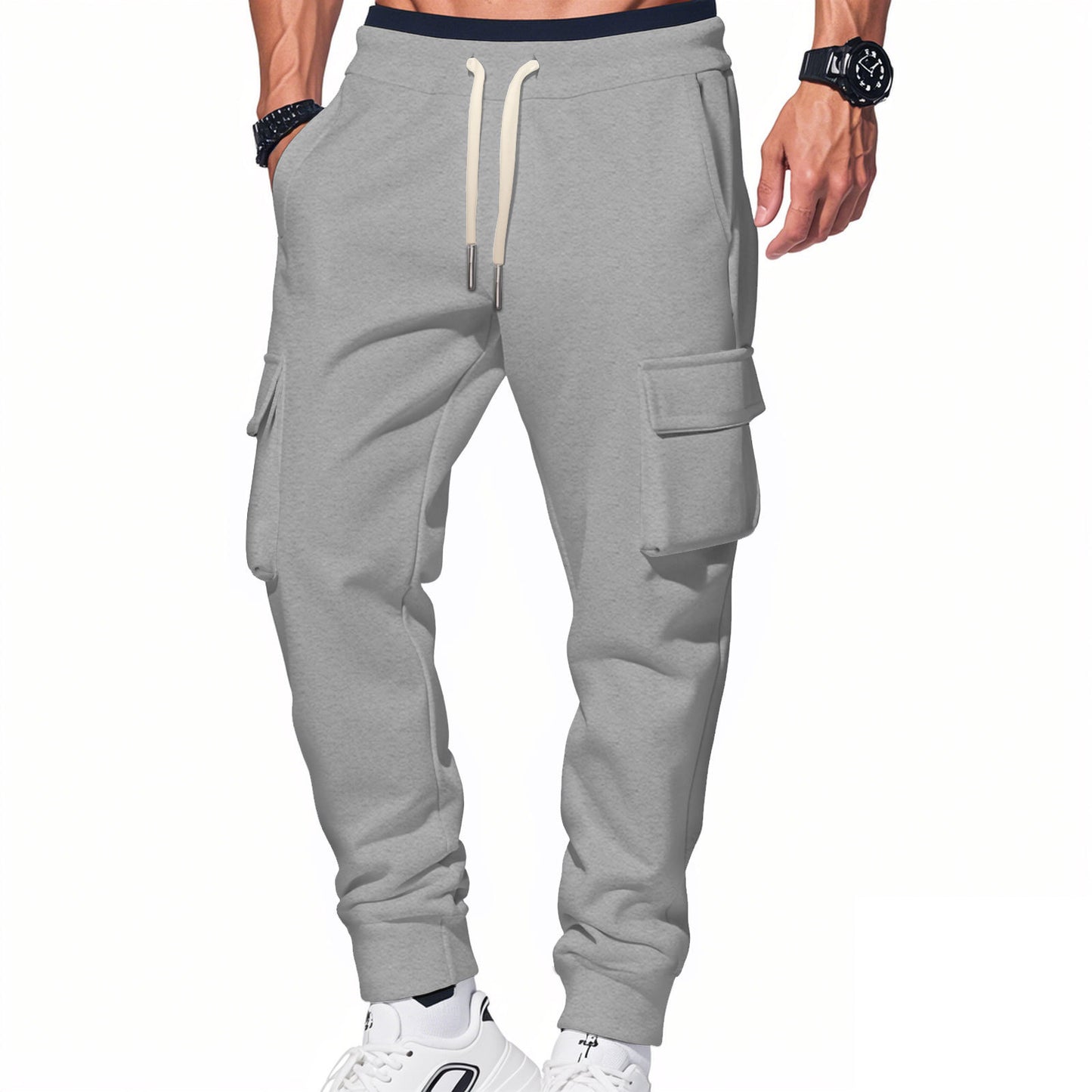 Men's cargo pants with elastic waistband and practical side pockets Chic and style 1759578172
