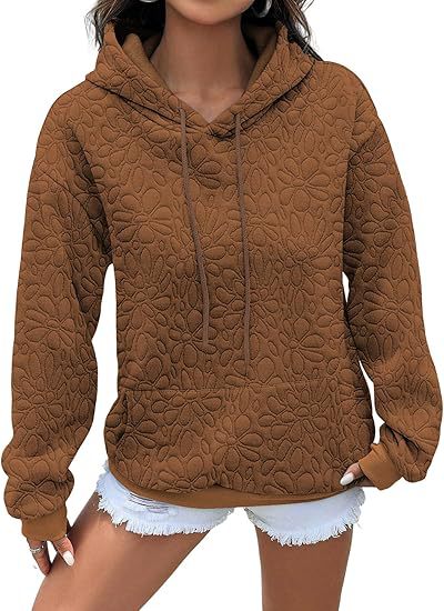 Femme pull à capuche confortable avec motif floral Chic und Stil