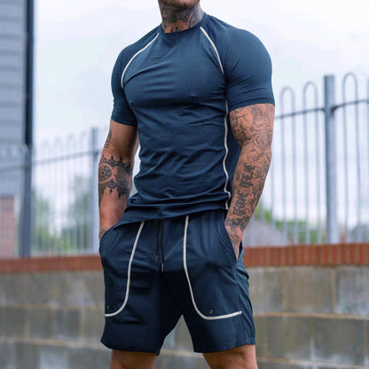 Ensemble de t-shirt à manches courtes sportif pour hommes et de shorts confortables Chic und Stil