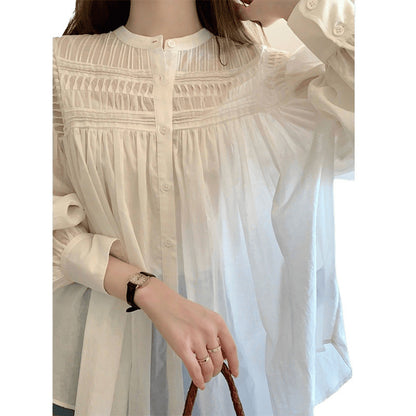 Blouse à boutons brodée pour femmes Chic und Stil