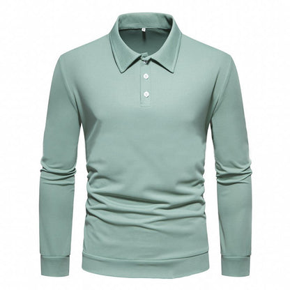 Chemise polo à manches longues pour hommes en tissu respirant avec des détails de boutons modernes Chic und Stil